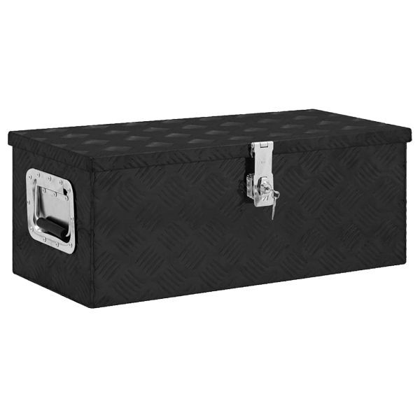 vidaXL Aufbewahrungsbox Schwarz 70x31x27 cm Aluminium, 152251