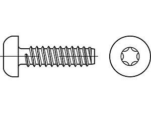 Linsenblechschrauben ISO 14585 Stahl 3,5 x 16 -F-T15 galvanisch verzinkt VE=S (1000 Stück)