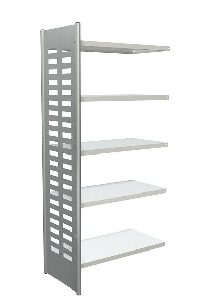 Kerkmann Design-Regal M2, B 1000 x T 500 x H 2200 mm, alusilber/lichtgrau, 51583111