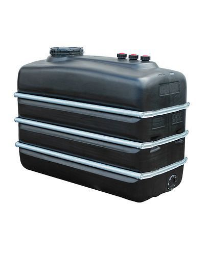DENIOS Chemikalientank aus Polyethylen (PE), 3000 Liter Volumen, schwarz, 269683