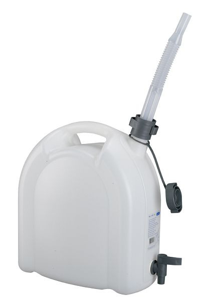 Rapid Robuster 15 Liter Kunststoffkanister aus HDPE, lebensmittelecht, nicht eichfähig, transparent, Hahn, Rohr, stapelbar, 24 224