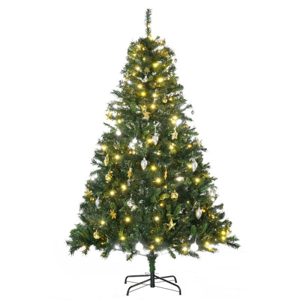 HOMCOM Weihnachtsbaum Tannenbaum mit Deko 200 LEDs 745 Spitzen Ø 112x H180cm, 830-185