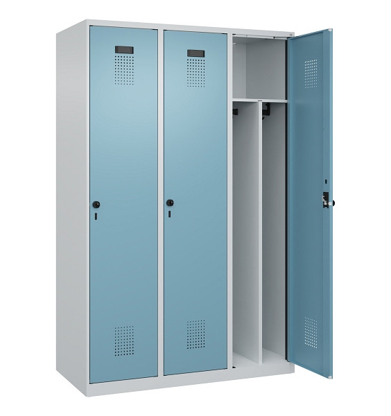 C+P Spind Evolo PLUS, 3 Abteile, 1850x1200x500mm, 7035/0010, Verschluss Drehriegel, 049000-32F S10009