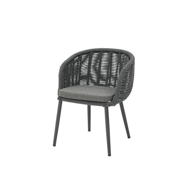 BEST Porto Dinning Sessel Gartenstuhl Gartensessel anthrazit 58,5 x 60,5 x 78 cm, 521631