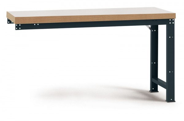 Manuflex Anbauwerkbank PROFI Standard mit Kunststoffplatte, BxTxH = 1250 x 700 x 840 mm, Anthrazit, WP4009.7016