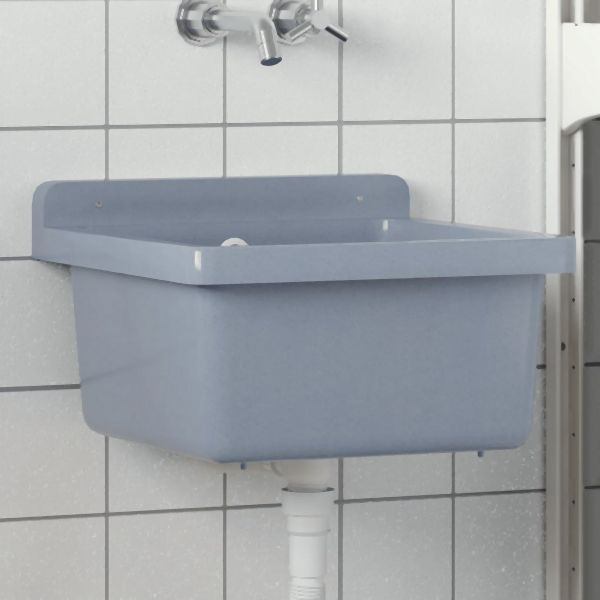 vidaXL Ausgussbecken Wandmontage Grau 40x40x24 cm Harz, 4002796