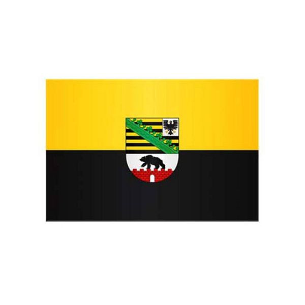 Stein HGS Landesflagge Sachsen-Anhalt, 150 x 250 cm (Querformat), mit Seil und Schlaufe, FlagTop 110 g/m², für Fahnenmasten ab 8 m, ohne Hohlsaum, 26600