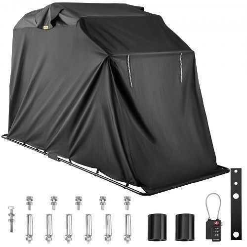 VEVOR Motorradabdeckung Aufbewahrung wasserdicht 22 mm Hochleistungs Motorrad Shelter 600D Polyester Oxford-Gewebe, SHMTCXZCPDHHS0001V0