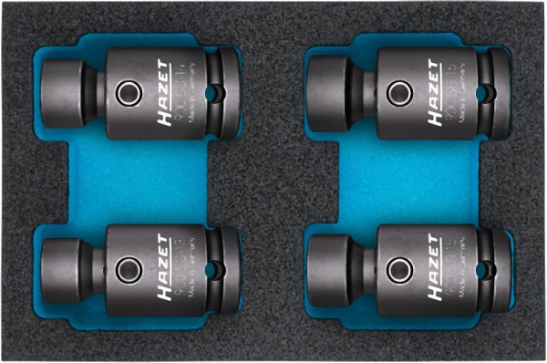 Hazet Schlag-, Maschinenschrauber Steckschlüssel Satz 1316, Gelenk, 1/2 Zoll (12,5 mm) Vierkant, 900SG-1316/4