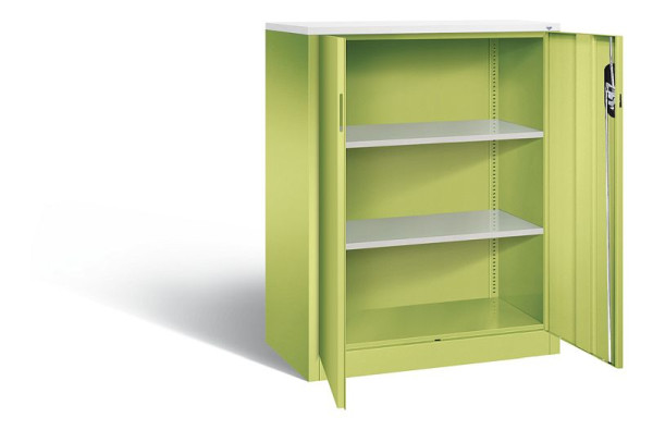 C+P Büroschrank Acurado, H1200xB930xT500mm, Farbe: Viridingrün / Viridingrün, Muldengriff, 3 OH, 9287-1200 S10213