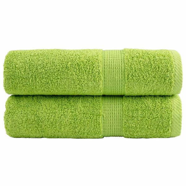vidaXL Premium-Duschtücher 2 Stk Apfelgrün 70x140cm 600g/m² Baumwolle, 137500
