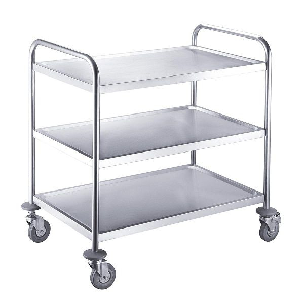 Vaiotec EASYLINE Servierwagen Edelstahl / 3 Böden, Traglast pro Boden 40 kg, 86x54x94 cm, 10273