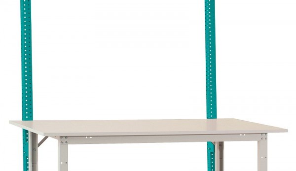 Manuflex Aufbausäulen in Wasserblau RAL 5021 für alle PACKPOOL Spezial Packtische, Nutzhöhe 600 mm, AS1663.5021