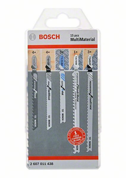 Bosch Sägeblätter JSB, Multi Material-Pack, 15-teilig, 2607011438
