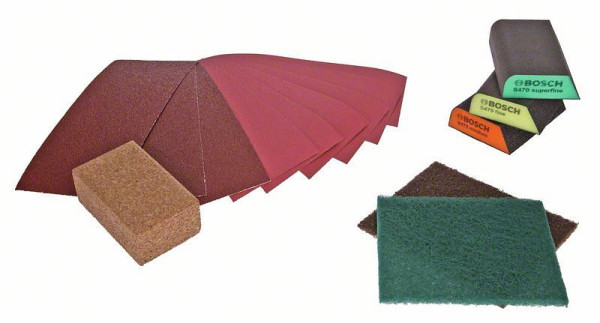 Bosch 15-teilige Projektbox, Handschleifen, 3 x K60, 3 x K120, 3 x K240, 2607011376