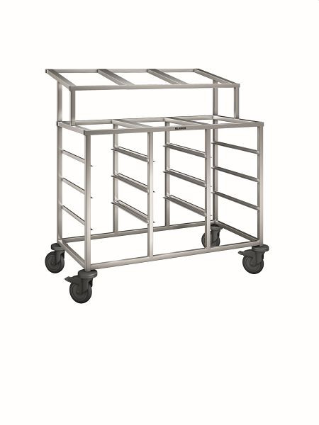 B.PRO RWR 3-A Regalwagen aus rostfreiem Edelstahl mit Kunststoffrollen, 572308