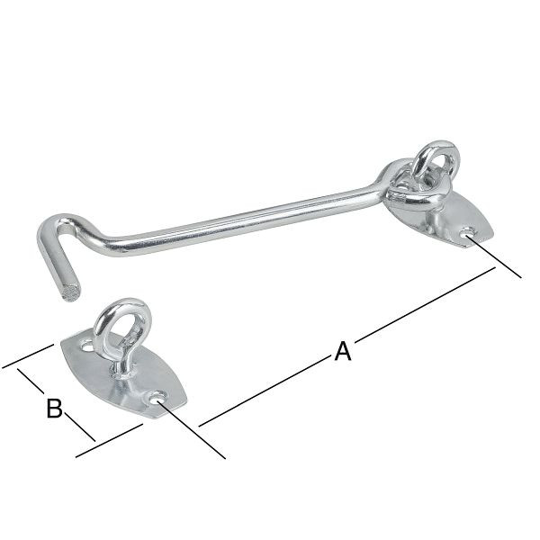 Vormann Sturmhaken mit Ösenplatte 100 mm, verzinkt, VE: 10 Stück, 000083100Z