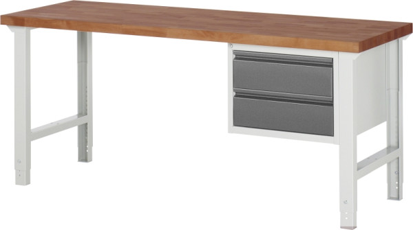 RAU Werkbank höhenverstellbar 7125I1, B2000xT700xH790-1140mm, 2xSchubladen-TA, 03-7125I1-207BR4H-Z.942
