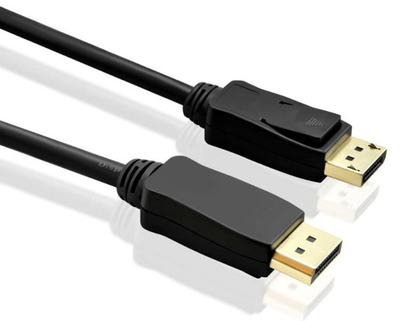 Helos Anschlusskabel, DisplayPort Stecker/Stecker, 4K 10,0m, schwarz, 288442