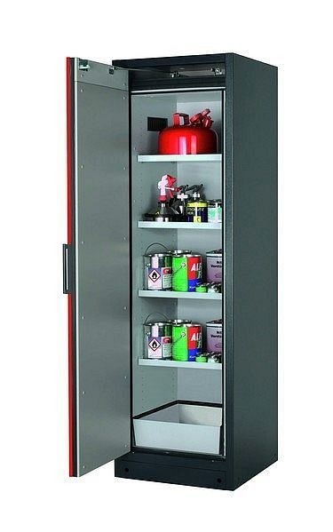 asecos Sicherheitsschrank Q-CLASSIC-90, Q90.195.060 in verkehrsrot RAL 3020 mit 4x Fachboden (Stahlblech), 30072-046-30079