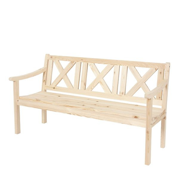 Mendler Gartenbank Kopenhagen, Sitzbank Parkbank Holzbank, 3-Sitzer Gastronomie-Qualität Massiv-Holz 160cm, natur, 28185