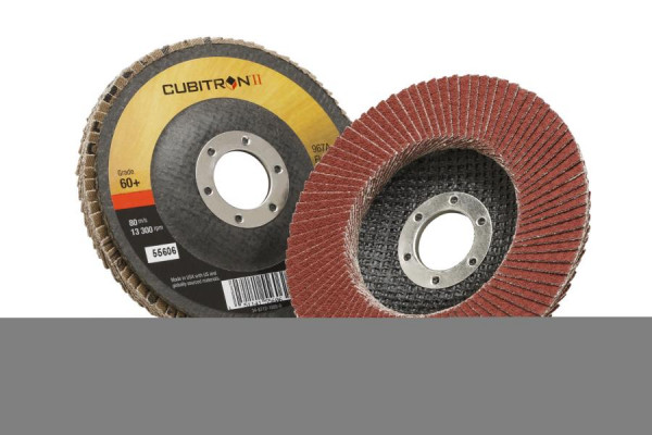 3M Cubitron II Fächerschleifscheibe 967A, 125 mm x 22 mm, 40+, konisch, VE: 10 Scheiben, 7100011310