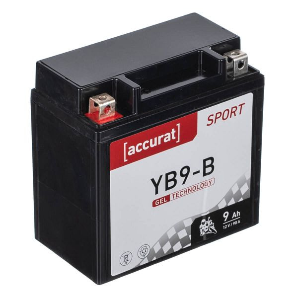 Accurat Sport GEL YB9-B Motorradbatterie 9Ah 12V 90A 12N9-4B-1, MBG-YB9-B