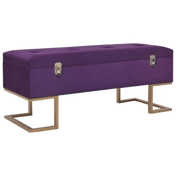 vidaXL Bank mit Staufach 105 cm Lila Samt, Lila und Golden, 247572