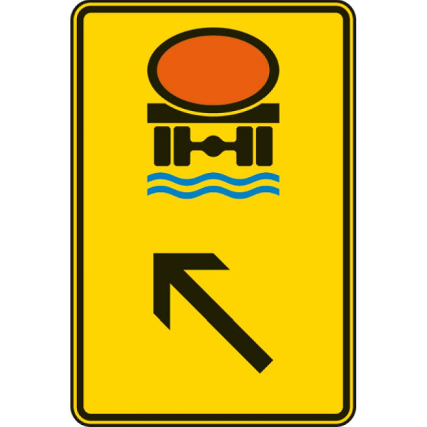 Stein HGS Wegweiser für Fahrzeuge mit wassergefährdender Ladung (links einordnen) Nr. 422-15, 1260x840mm /RA1/Alform, 422-15-312