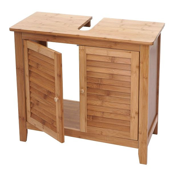 Mendler Waschbeckenunterschrank HWC-B18, Badezimmer Badschrank, Bambus, 60x67x30cm, 57557