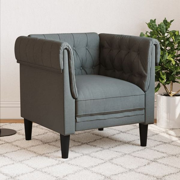 vidaXL Chesterfield-Sessel Dunkelgrau Stoff, Füllung: Schaumstoff, 372539