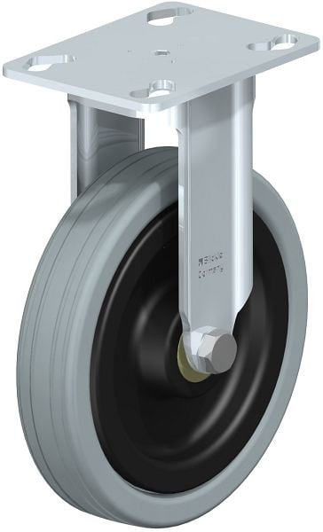 Blickle BKPA-VPA 125K Apparate-Bockrolle mit Anschraubplatte, Vollgummi, Grau, 345744