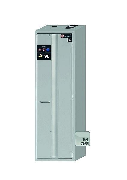 asecos Sicherheitsschrank S-PHOENIX Vol.2-90, S90.196.060.FDACR in lichtgrau RAL 7035 mit 4x Auszugswanne Standard (Edelstahl), 30236-001-33466