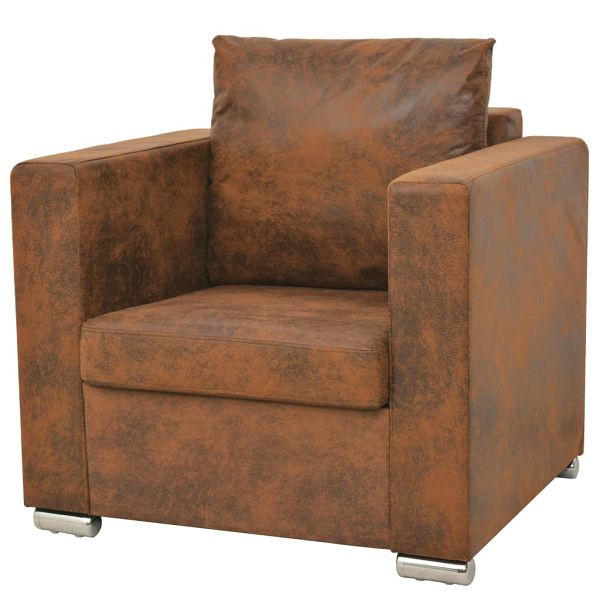 vidaXL Sessel Braun Wildleder-Optik, Top-Qualität, 244701