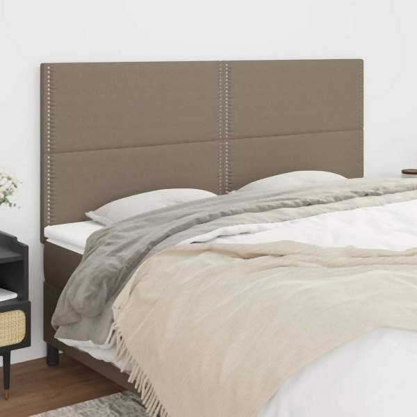 vidaXL Kopfteile 4 Stück Taupe 100x5x78/88 cm Stoff, 3116218