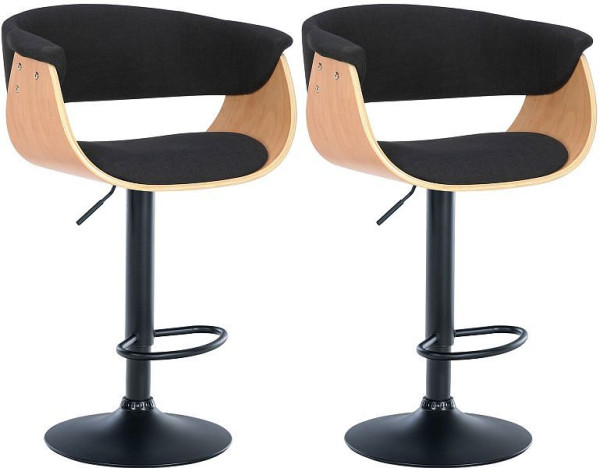 CLP Barhocker Vestal Stoff, natura/schwarz, VE: 2 Stück, 323454