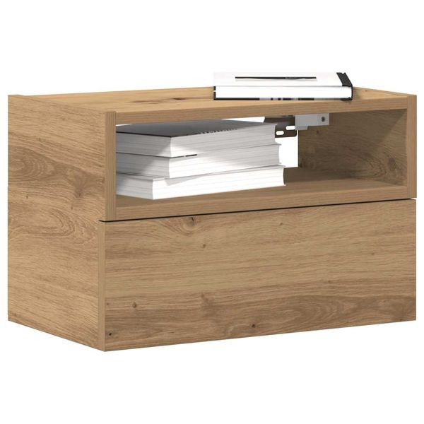 vidaXL Wand-Nachttische 2 Stk. Artisan-Eiche 45x26x28,5 cm, 858613