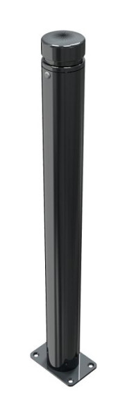 Schake Absperr-Stilpfosten Serie 482B Ø 82 mm, ortsfest, für Dübel Befestigung mit Bodenplatte 100 x 150 mm, ohne Verschluss, ohne Öse, 482PB