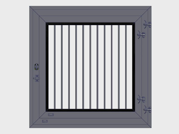 Growi Stallfenster mit Innengitterrahmen, Doppel-Drehfenster 1000 x 1000 mm, DIN-rechts, 10014321