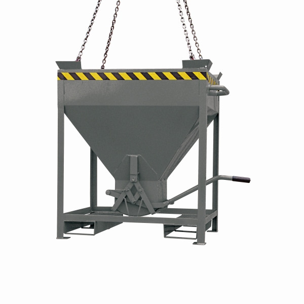 Eichinger Industrie Silobehälter Einfahrtaschen und Kranösen, mittigem, per Hebel bedienbarem Auslauf, 600 Liter anthrazitgrau, 20520900000096