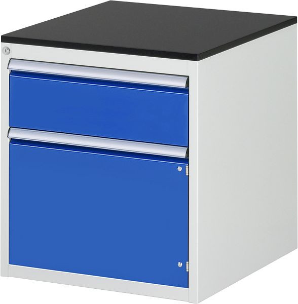 RAU Schubladenschrank Serie 7000, B580xT650xH640mm, Schublade: 1xH180mm, Flügeltür H360mm, Arbeitsplatte melaminharzbeschichtet, 03-L3.4AR-M.11