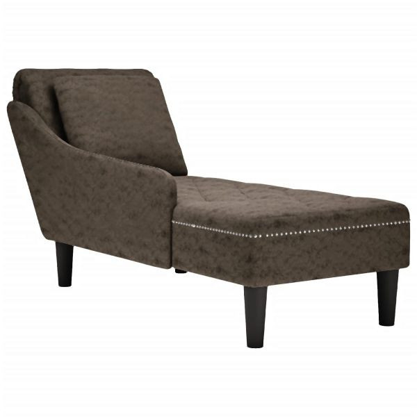 vidaXL Chaiselongue mit Kissen & Rechter Armlehne Grau Kunstleder, 4009858