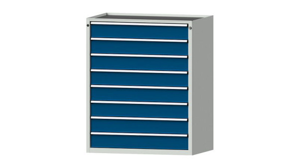 ANKE Werkbänke Schubladenschrank, Modell 4002 V, 1060 x 675 x 1280 mm, RAL 7035/5010, Wanne, 611.502