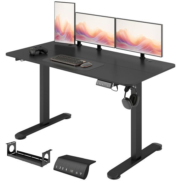 Vinsetto Stehpult höhenverstellbarer Computertisch Schreibtisch, 140 cm x 70 cm x 116 cm, Schwarz, 838-431V90BK