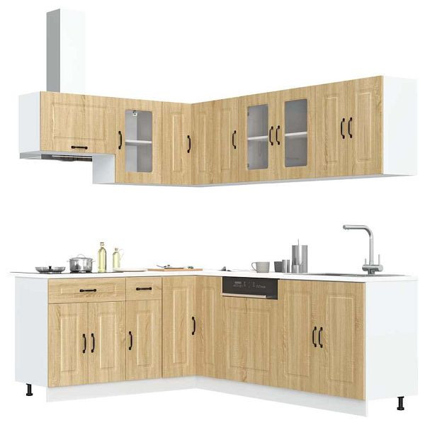 vidaXL 11-tlg. Küchenschrank-Set Kalmar Sonoma-Eiche Holzwerkstoff, 3314884