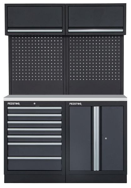 FEISTOS Werkstatteinrichtung Ferros 5E Schwarz, Grau, 46x136x200cm, FE9995S