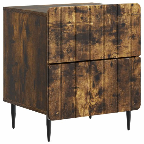 vidaXL Nachttisch Geräucherte Eiche 43 x 34,5 x 49,5 cm Holzwerkstoff, 894305
