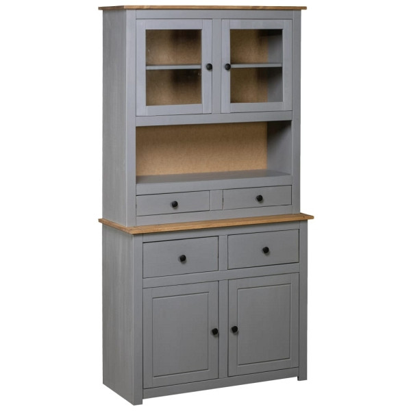 vidaXL Highboard Grau 93x40,5x180 cm Kiefernholz Panama, 282701