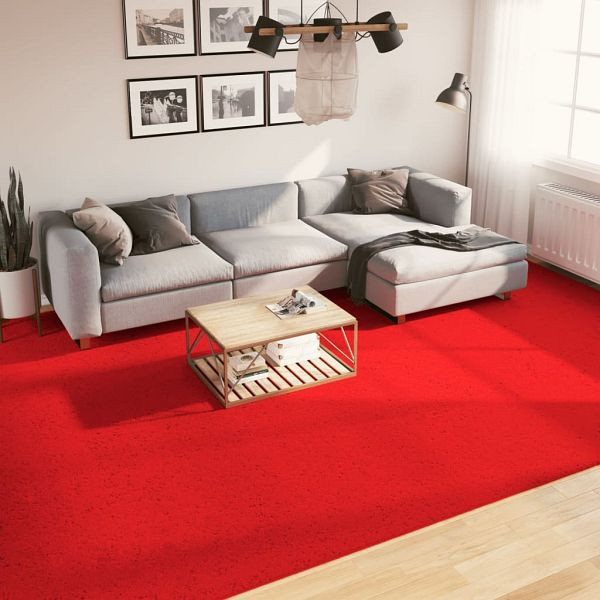 vidaXL Teppich OVIEDO Kurzflor Rot 300x400 cm, Material: 100 % Polyester, 375630
