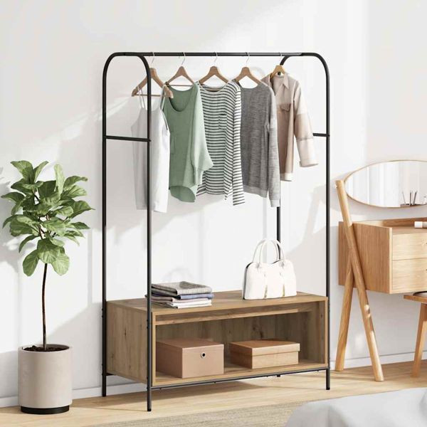 vidaXL Kleiderständer Braun 100 x 44 x 160 cm Holzwerkstoff, 868456